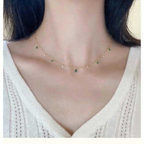 Emerald Grace – Gouden Ketting met Smaragdlook Zirkonia’s