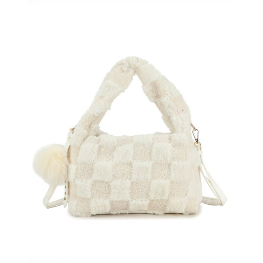 Teddy Fluff Schoudertas – Zachte Luxe met een Gouden Touch