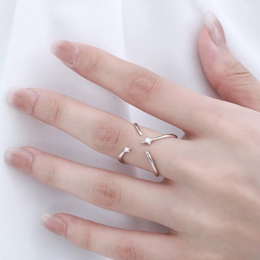 Star Trace – Dubbelzijdige Verstelbare Ring met Zirkonia