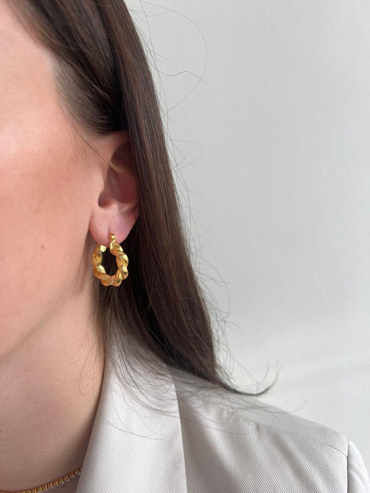 Oorbellen Noor - Elegante Vintage Oorbellen met Gevlochten Patroon