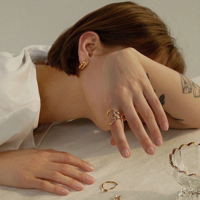 Ring Nova – Verstelbare Unisex Ring met Geometrisch Design