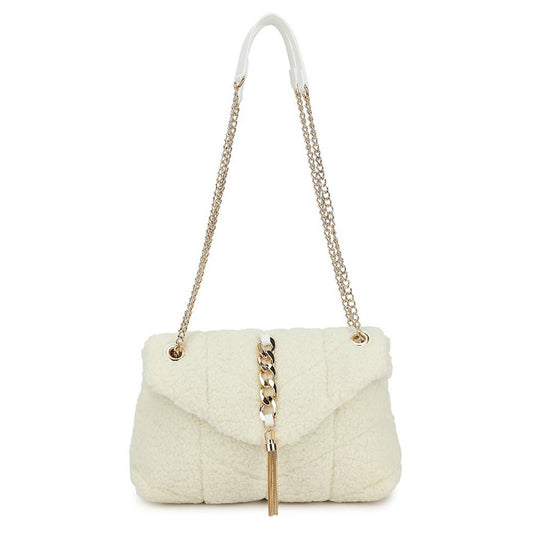 Teddy Luxe – Zachte Schoudertas met Gouden Details