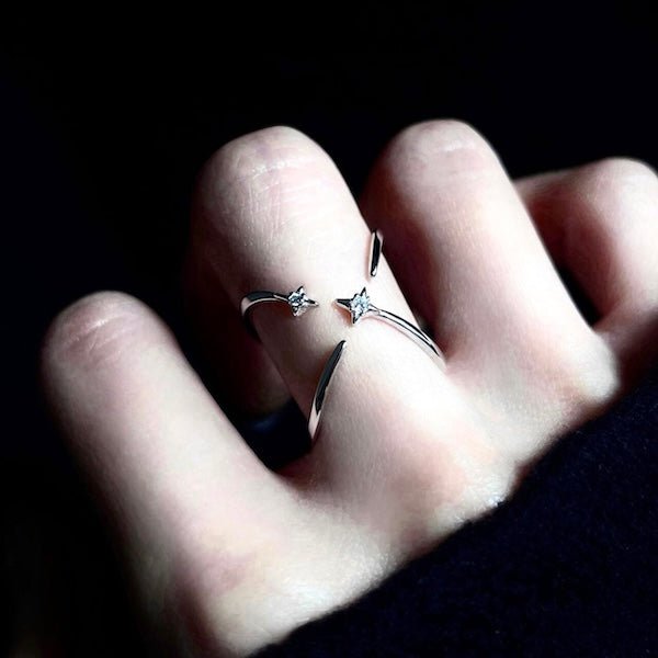 Star Trace – Dubbelzijdige Verstelbare Ring met Zirkonia