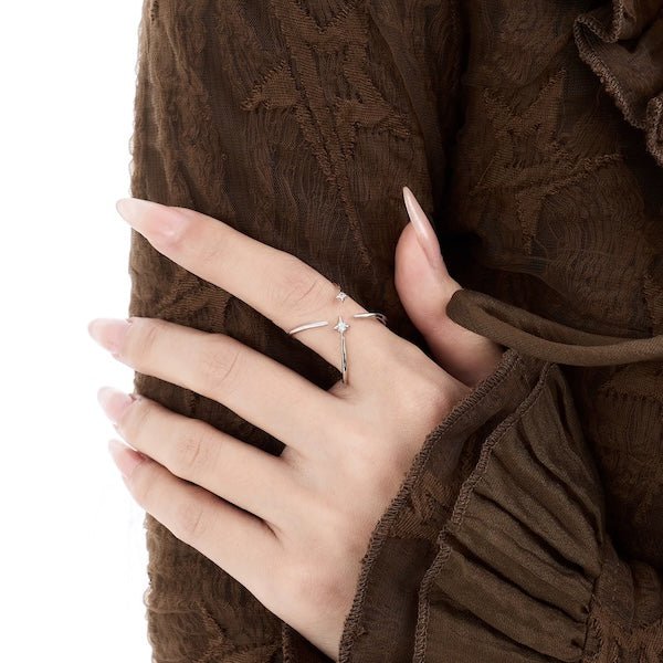 Star Trace – Dubbelzijdige Verstelbare Ring met Zirkonia