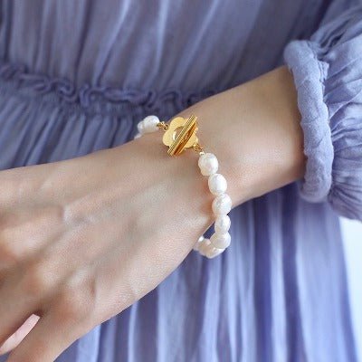 Parel Grace Armband- Parel armband met bloemsluiting